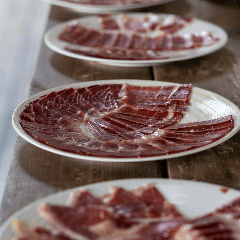 Sliced Ibérico Ham Shoulder Bellota "Pata Negra" by Cinco Jotas Cinco Jotas   